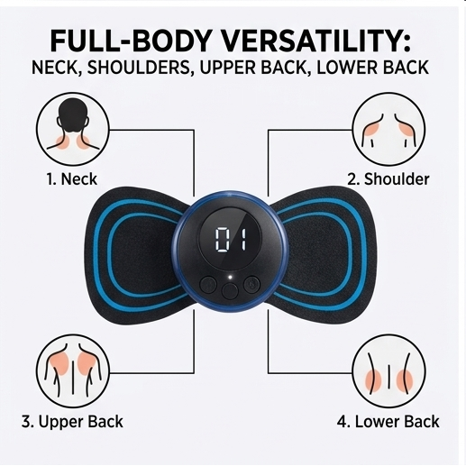 EMS Butterfly Portable Mini Massager (Full-Body Wireless Muscle Stimulator)