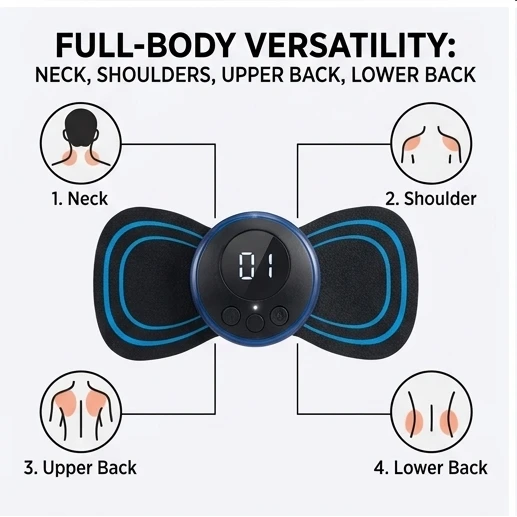 EMS Butterfly Portable Mini Massager (Full-Body Wireless Muscle Stimulator)