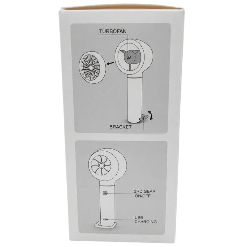 Ultra Jet Turbo Handheld Rechargeable Fan (High-Speed 3-Mode Cooling)