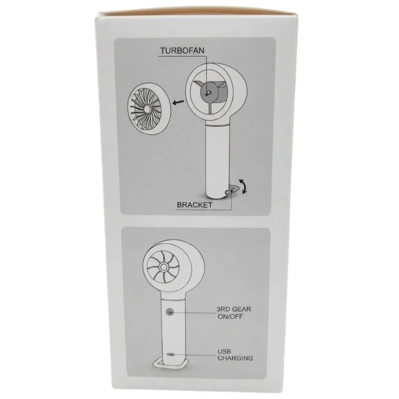Ultra Jet Turbo Handheld Rechargeable Fan (High-Speed 3-Mode Cooling)