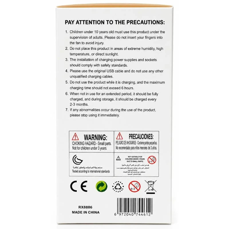 Ultra Jet Turbo Handheld Rechargeable Fan (High-Speed 3-Mode Cooling)