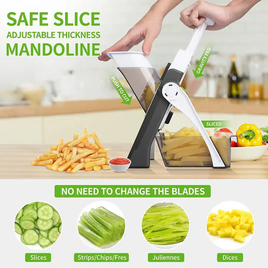 5-in-1 Manual Vegetable Cutter | Slice, Dice & Chop in Seconds