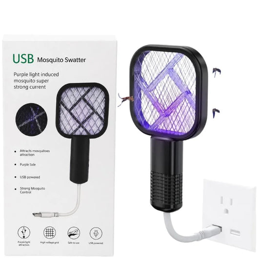 2-in-1 Portable Mini Electric Mosquito Swatter & Intelligent Bug Zapper Base