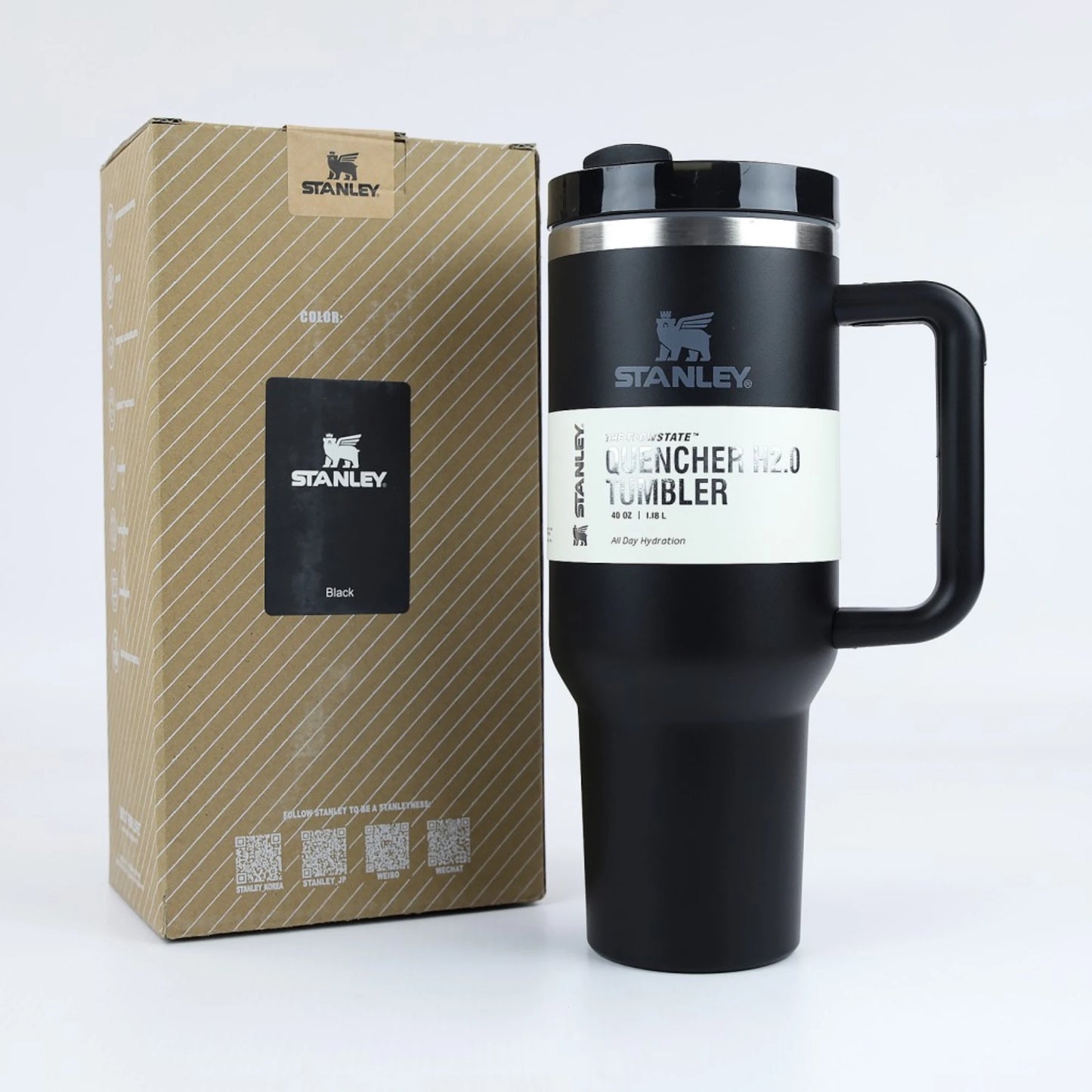 40 Oz Stainless Steel Vacuum Insulated Tumbler Mug (With Handle & Straw)