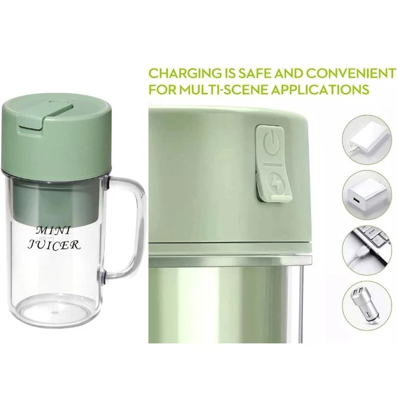 2-in-1 Portable Blender & Juicer Mug (6-Blade High Speed)
