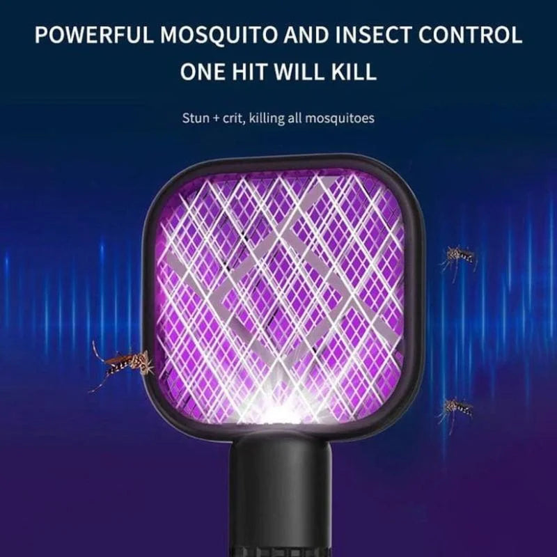 2-in-1 Portable Mini Electric Mosquito Swatter & Intelligent Bug Zapper Base