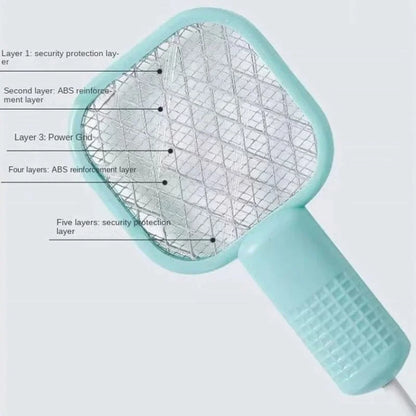 2-in-1 Portable Mini Electric Mosquito Swatter & Intelligent Bug Zapper Base