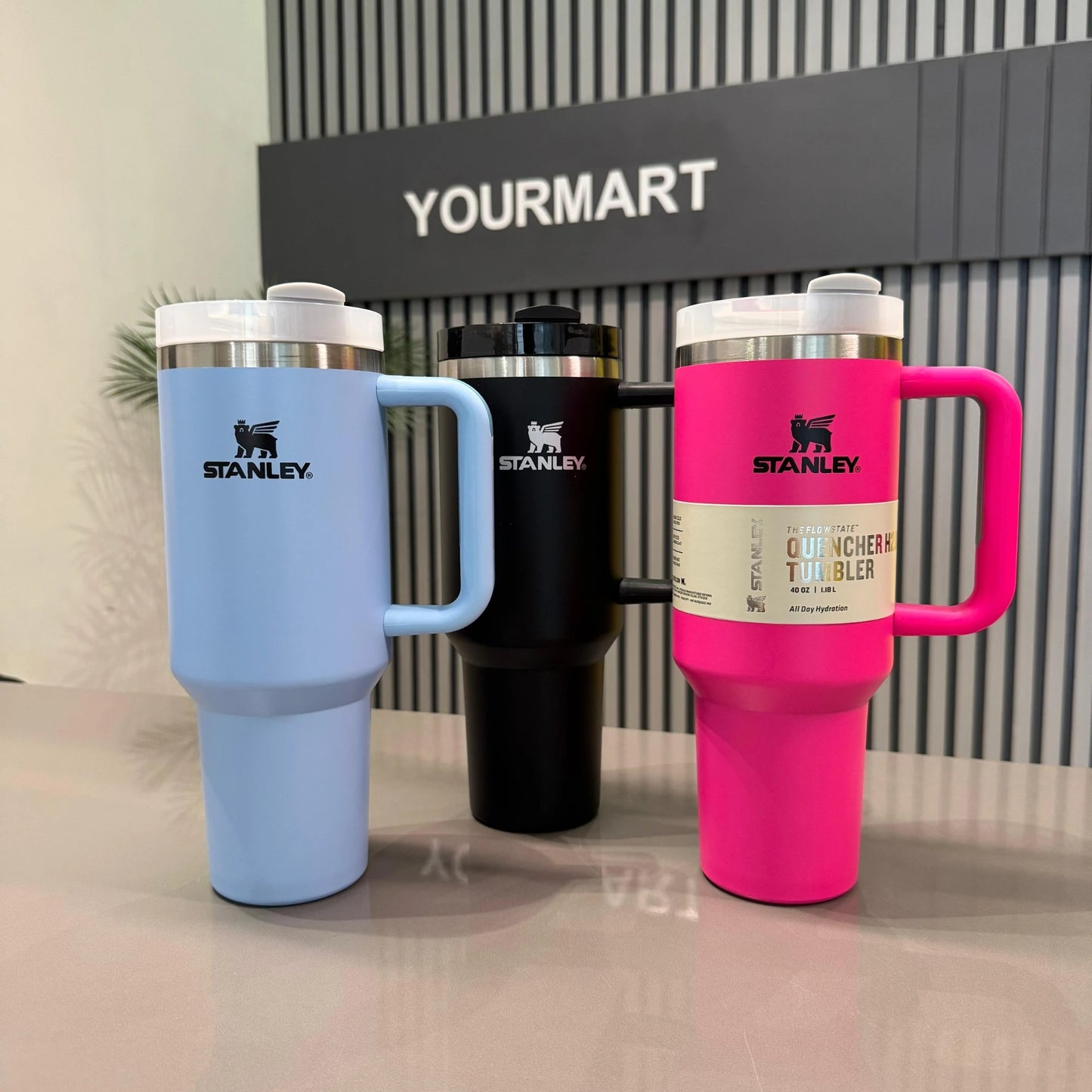 40 Oz Stainless Steel Vacuum Insulated Tumbler Mug (With Handle & Straw)